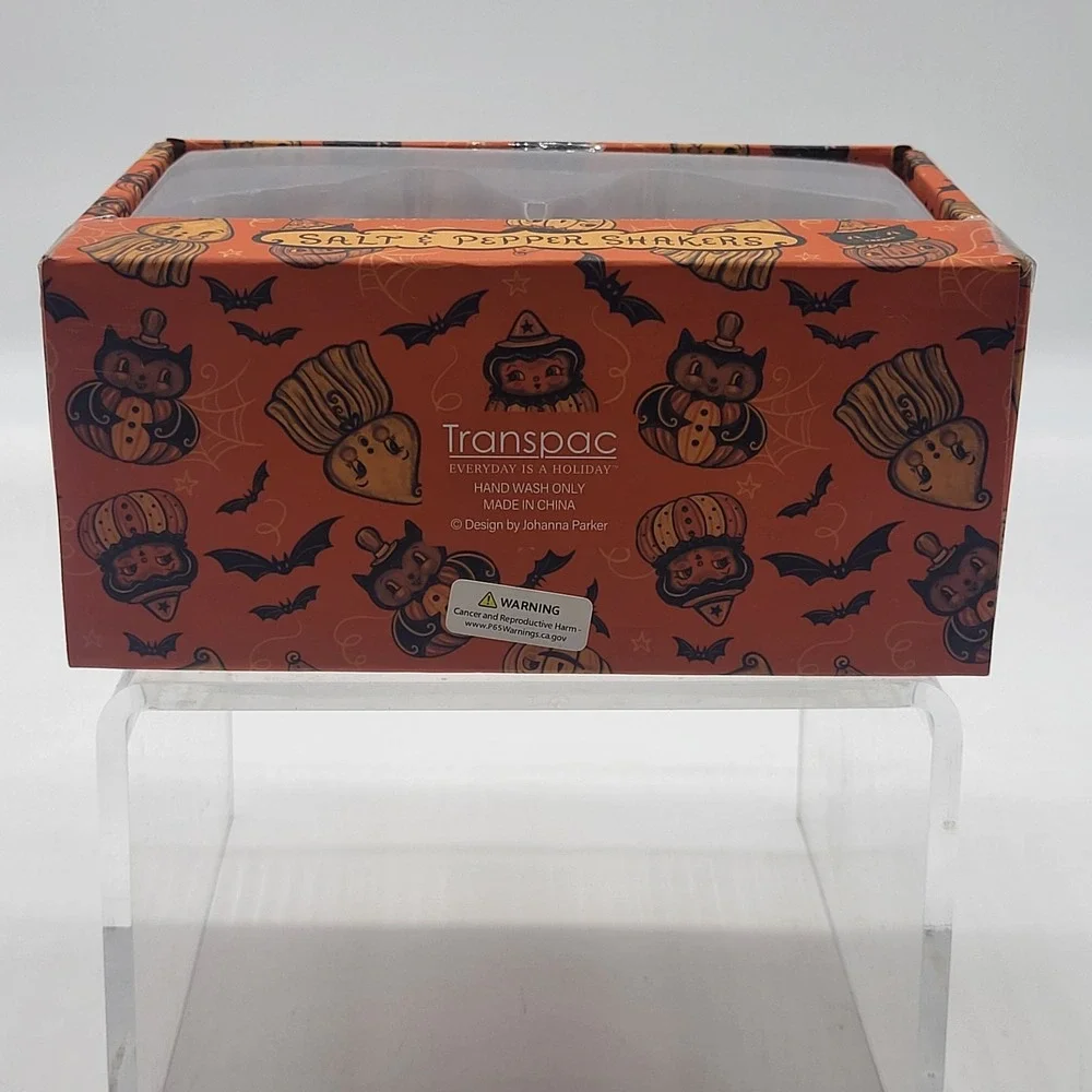Johanna Parker Transpac Mummy Halloween Salt Pepper Shakers Pumpkins NEW